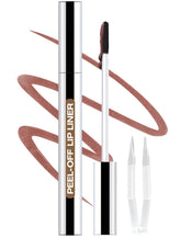 QCMME lip liner stain peel-off with tweezer demonstrates precise application for a clean lip outline.