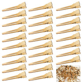 Qearl gold single-prong curl clip pack secures pin curls for styling
