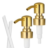 QfwdfcTrenz gold soap pump head close-up showing rust-proof stainless steel durability.