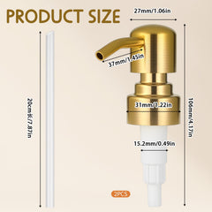 QfwdfcTrenz gold pump head fits standard 28/400 neck size for versatile bottles.