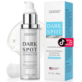 QGGQ dark spot remover bottle closeup for daily brightening and even tone.