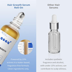 QGGQ Hair Growth Serum Roll-On close-up demonstrates lightweight texture