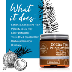 Qhemet Cocoa Tree Detangling Ghee smooths cuticles for gentle detangling