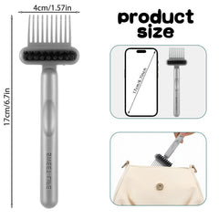 Qianyu 2-in-1 hair brush cleaner side view highlighting dual-sided design for quick cleaning.