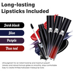 QiBest blue lipstick swatch for dramatic cosplay color with vivid payoff