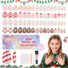 QIEK kids press-on nails kit packaging, gift-ready box for birthdays