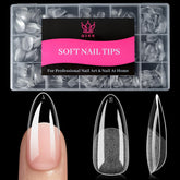 QIEK Medium Almond Nail Tips 240pcs for easy DIY manicures.