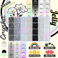 qiipii 28-types color collection image highlights seven hues for mixed-media embellishments and nail art.