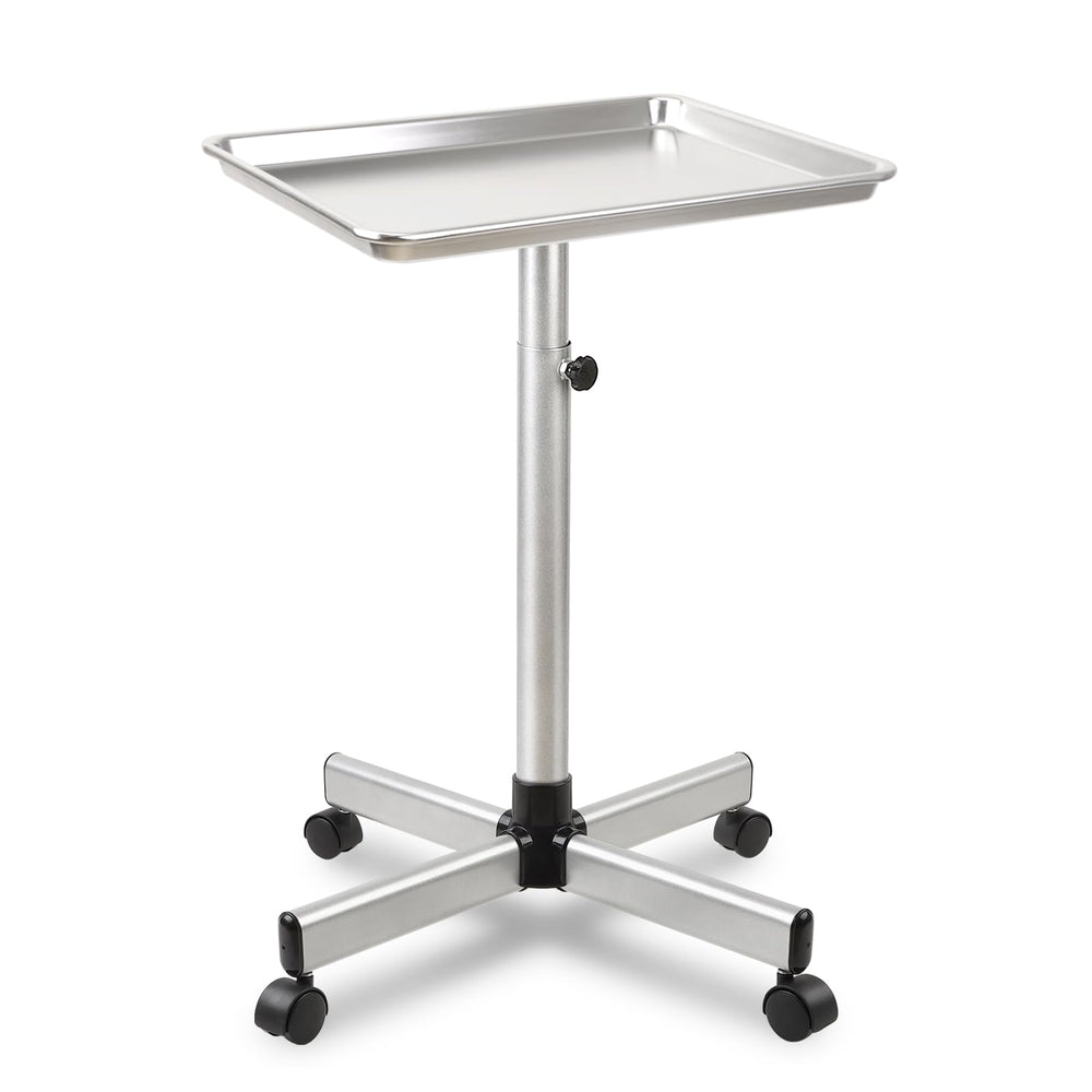 Qinrunkoi salon tray on wheels side view showing durable metal build for daily use