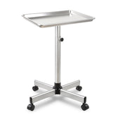 Qinrunkoi salon tray on wheels side view showing durable metal build for daily use