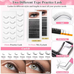 Qinzave lashes kit glue remover helps cleanly prep practice mannequins