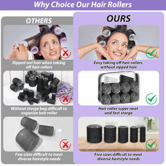 Qinzave self-grip rollers five sizes for volume across hair lengths