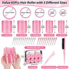 Qinzave self-grip rollers large 1.88 inch create bold waves with volume at roots.