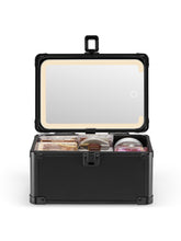 Qislee makeup box mini with detachable LED mirror for precise makeup in any setting