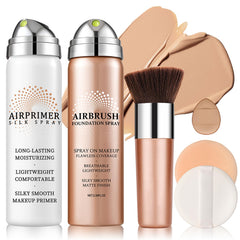 QIUFSSE Airbrush Foundation bottle close-up shows buildable coverage for daily wear.