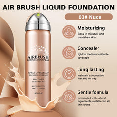 QIUFSSE airbrush foundation spray nozzle demonstrates easy application