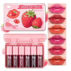 QIUFSSE Lip Tint Set packaging showing six vibrant colors for easy color matching