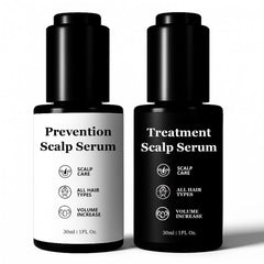 Qiuumey Hair Serum Bundle bottle setup shows vegan formula for thinning hair support.