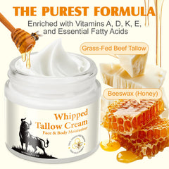 QJCWXIAOX beef tallow and honey cream texture close-up whipped balm for nourishment