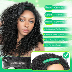 Qmaple 3-in-1 half-wig close-up showing versatile styling options