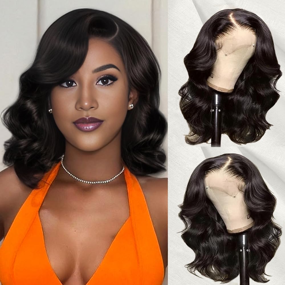 Qmaple Bob Wig 13x4 lace-front natural color for seamless daily wear