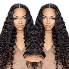 Qokyku glueless wig with deep wave lace front for fast, secure wear.