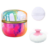 Qopoto body powder puff closeup shows soft texture for gentle powder application