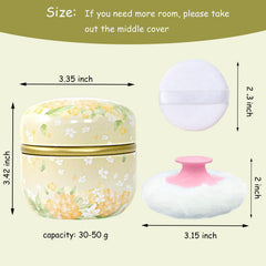 Qopoto powder container tinplate durable travel case keeps powder secure