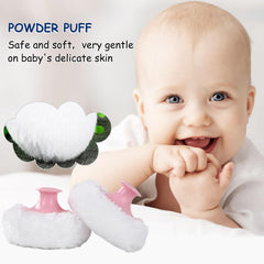 Qopoto Sakura puff with handle design for even, smooth powdering