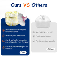 Qopoto travel powder case light yellow compact for on-the-go