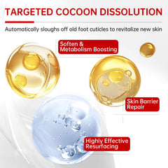 QQE Foot Peel Mask close-up—gentle exfoliation formula with acids.