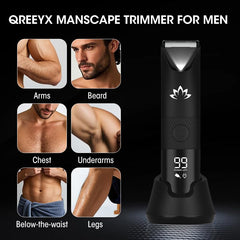 QREEYX Manscape Trimmer ceramic blades for smooth skin-safe trimming.