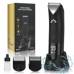 QREEYX Manscape Trimmer LED display closeup for precise grooming control.