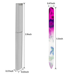 QRWT crystal glass nail files closeup showing double-sided filing surface.