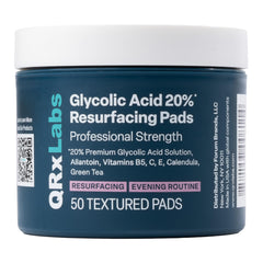 QRxLabs Glycolic 20% pads pad-application close-up for smoother texture