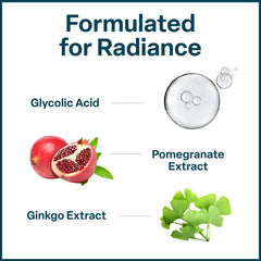 QRxLabs Glycolic Acid Toner liquid swirl emphasizes texture refinement and even tone.