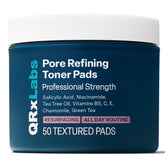QRxLabs Pore Refining Toner Pads packaging — refreshing, pore-minimizing skincare.