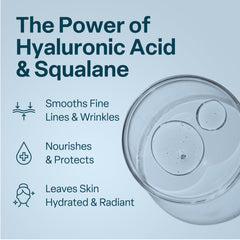 QRxLabs squalane moisturizer cream texture swatch highlights silky hydration for dry to normal skin.