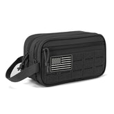 QT&QY tactical toiletry bag side view shows rugged durability for outdoor travel.