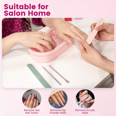Quaferen stainless-steel cuticle pusher highlights precise grooming during treatment.