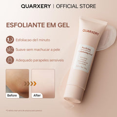 QUARXERY face massage exfoliation closeup highlights gentle removal of dull skin.