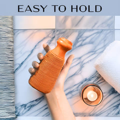 QUBA LINEN pumice stone feet care usage demonstrates easy foot exfoliation routine