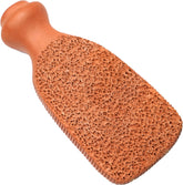 QUBA LINEN pumice stone two-sided terra cotta scrubber for exfoliating feet, hands, and body
