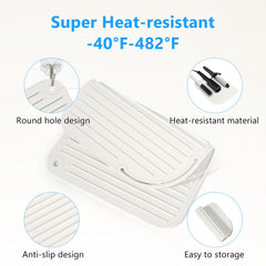 Quccefods curling iron mat on countertop protecting surfaces during heat styling