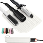 Quccefods curling iron mat oversized 11x8.26 inches rolled up for easy storage and travel