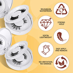 QUEWEL natural fluffy magnetic eyelashes for a wispy, lightweight look.