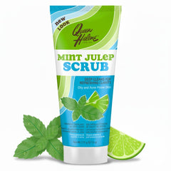 Queen Helene Mint Julep Scrub jar shows rich texture for gentle exfoliation and smoother skin.