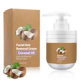 QentAnud coconut oil facial hair removal cream tube for gentle at-home hair removal.