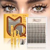 QUEWEL Fairy-Lash-Clusters Kit 144pcs display for quick DIY lash styling.