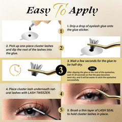 QUEWEL lash clusters glue no shake design enables quick beginner friendly applications